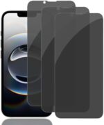 PEHAEL 3 件装适用于 iPhone 16e/14/13/13 Pro 隐私屏幕保护膜全覆盖防间谍钢化玻璃膜 9H 硬度易于安装无气泡[6.1 英寸] : 手机和配件