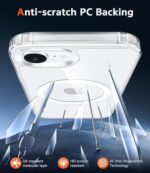 FNTCASE 适用于 iPhone 16e 手机壳:透明磁性坚固保护 | 超薄防黄手机壳 | 防震防刮透明手机壳(A-透明) : 手机和配件 – Image 5