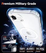 FNTCASE 适用于 iPhone 16e 手机壳:透明磁性坚固保护 | 超薄防黄手机壳 | 防震防刮透明手机壳(A-透明) : 手机和配件 – Image 6