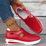 Baskets Femme Respirantes à Enfilage Facile - Chaussures Décontractées Légères avec Semelle en Caoutchouc, Design Noir & Rose, Confortables pour le Port Toute la Journée – Image 4