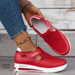 Baskets Femme Respirantes à Enfilage Facile - Chaussures Décontractées Légères avec Semelle en Caoutchouc, Design Noir & Rose, Confortables pour le Port Toute la Journée – Image 16