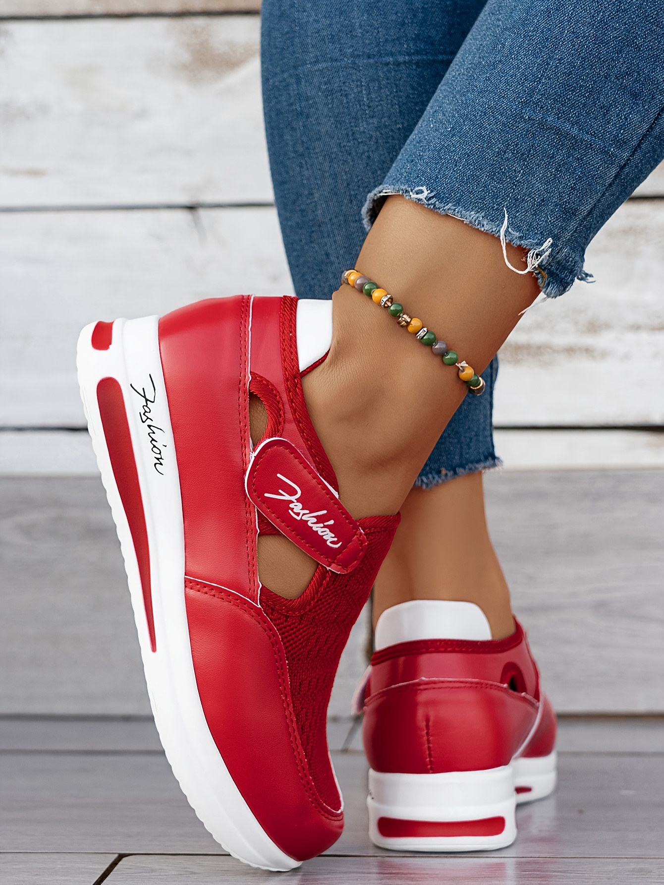 Baskets Femme Respirantes à Enfilage Facile - Chaussures Décontractées Légères avec Semelle en Caoutchouc, Design Noir & Rose, Confortables pour le Port Toute la Journée