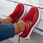 Baskets Femme Respirantes à Enfilage Facile - Chaussures Décontractées Légères avec Semelle en Caoutchouc, Design Noir & Rose, Confortables pour le Port Toute la Journée – Image 9