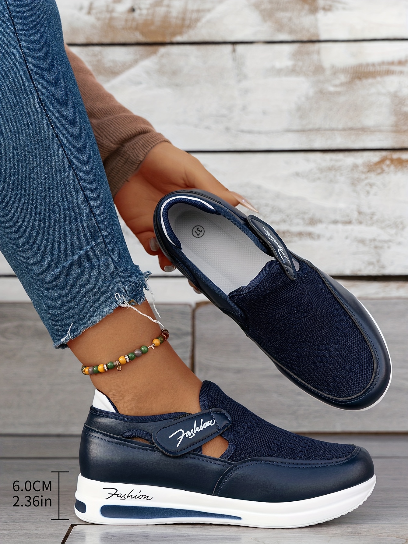 Baskets Femme Respirantes à Enfilage Facile - Chaussures Décontractées Légères avec Semelle en Caoutchouc, Design Noir & Rose, Confortables pour le Port Toute la Journée