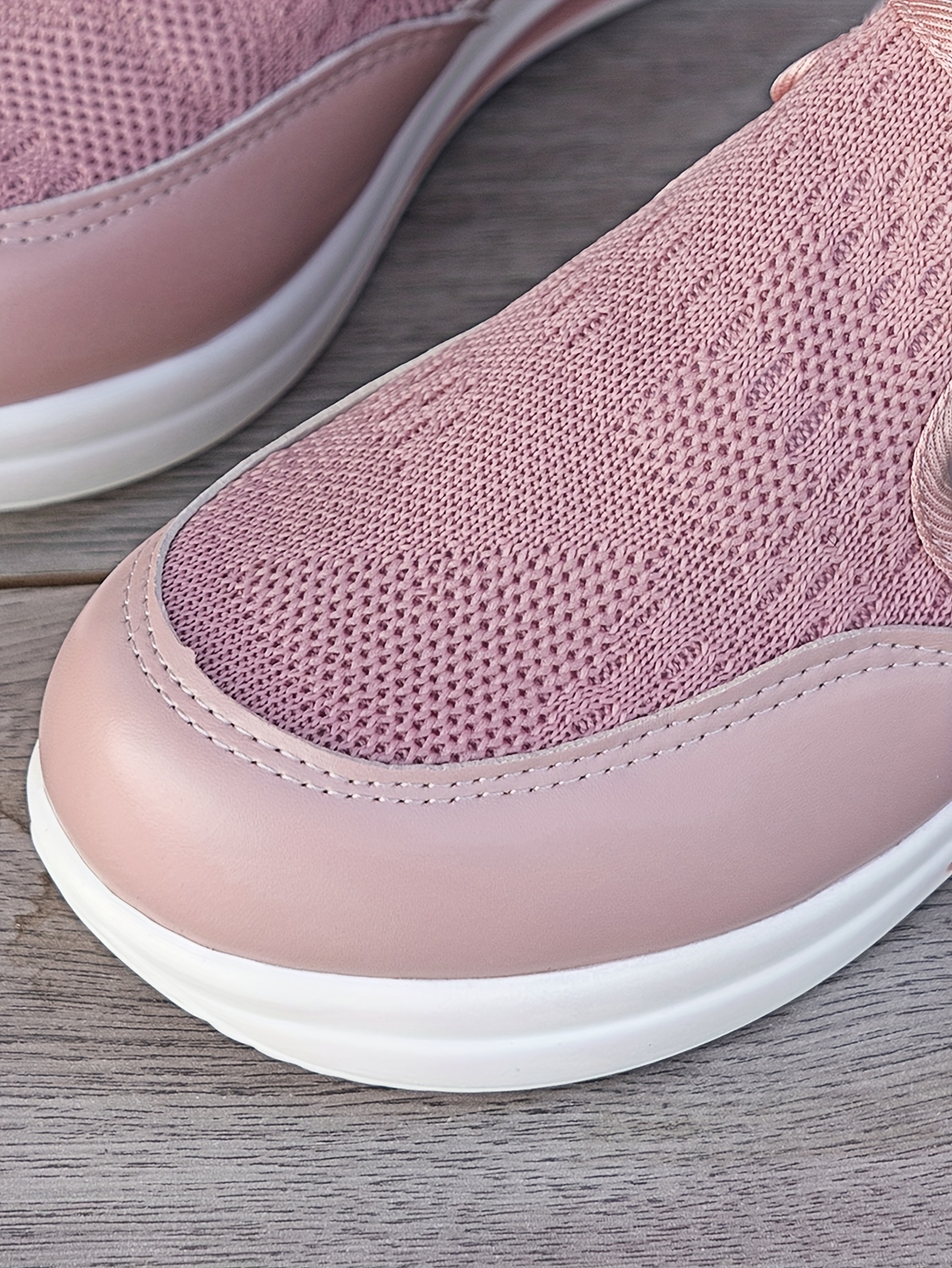 Baskets Femme Respirantes à Enfilage Facile - Chaussures Décontractées Légères avec Semelle en Caoutchouc, Design Noir & Rose, Confortables pour le Port Toute la Journée