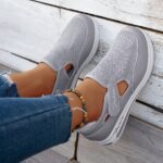 Baskets Femme Respirantes à Enfilage Facile - Chaussures Décontractées Légères avec Semelle en Caoutchouc, Design Noir & Rose, Confortables pour le Port Toute la Journée – Image 11