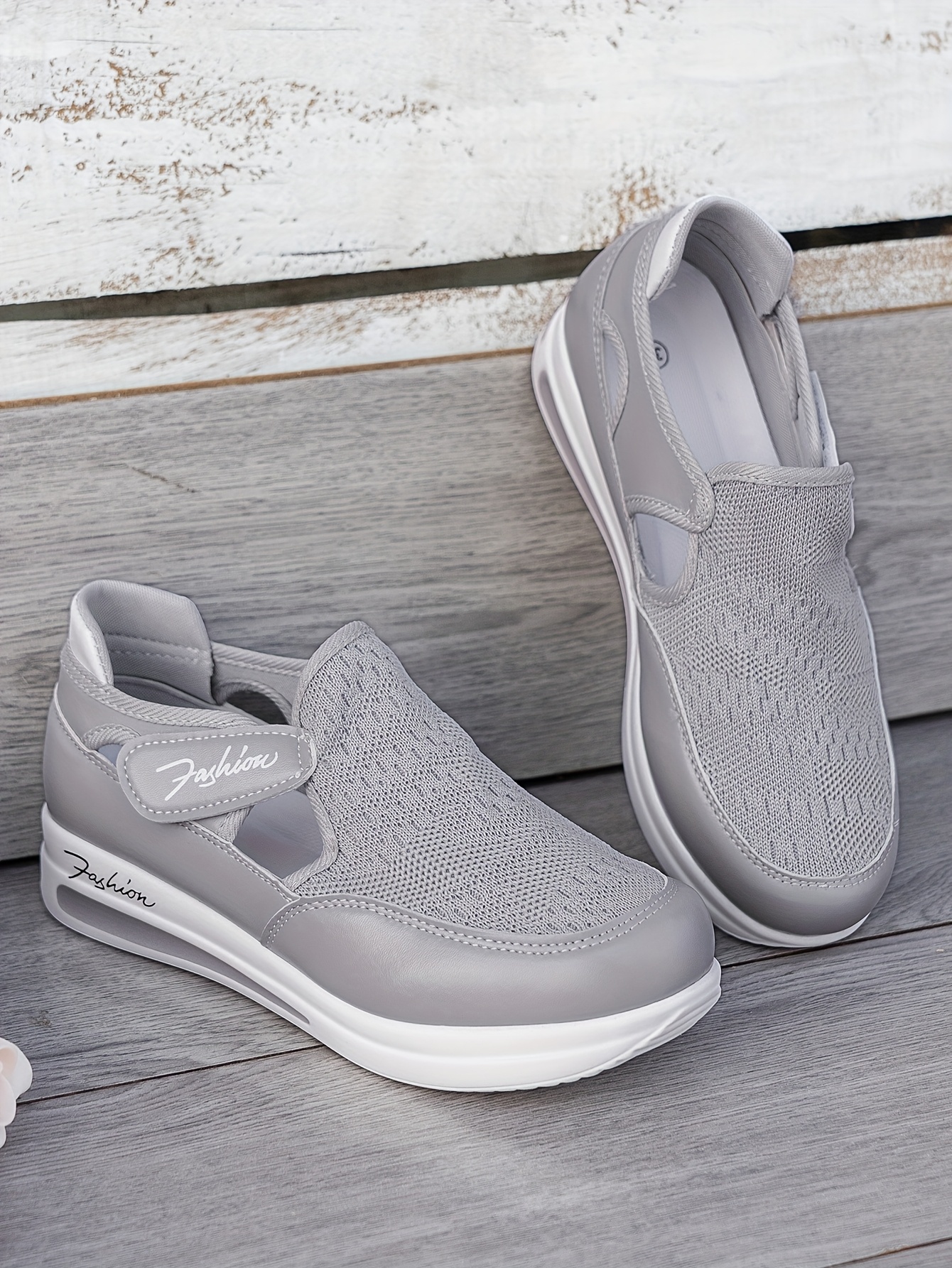 Baskets Femme Respirantes à Enfilage Facile - Chaussures Décontractées Légères avec Semelle en Caoutchouc, Design Noir & Rose, Confortables pour le Port Toute la Journée