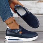 Baskets Femme Respirantes à Enfilage Facile - Chaussures Décontractées Légères avec Semelle en Caoutchouc, Design Noir & Rose, Confortables pour le Port Toute la Journée – Image 10