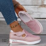 Baskets Femme Respirantes à Enfilage Facile - Chaussures Décontractées Légères avec Semelle en Caoutchouc, Design Noir & Rose, Confortables pour le Port Toute la Journée – Image 17