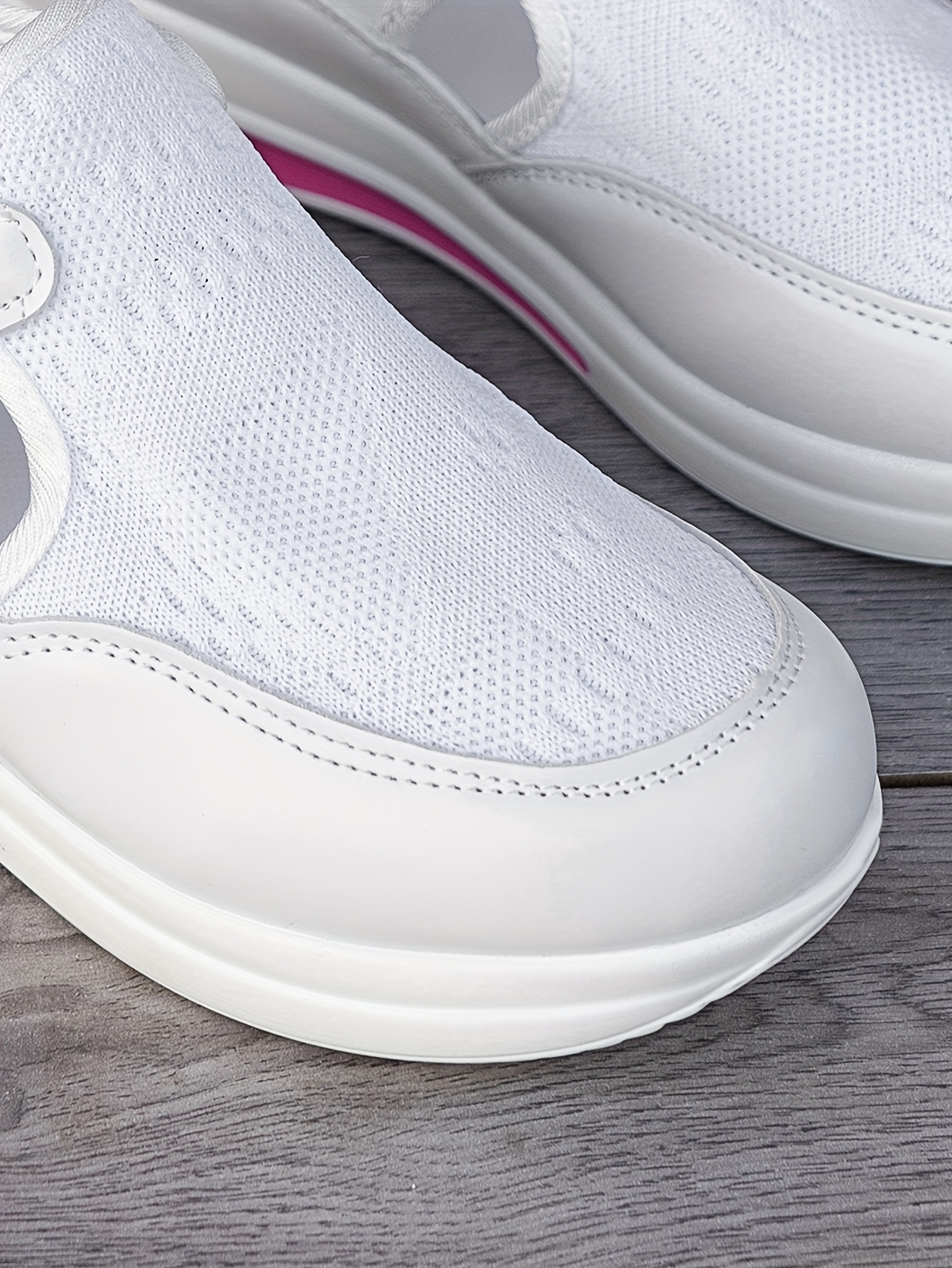 Baskets Femme Respirantes à Enfilage Facile - Chaussures Décontractées Légères avec Semelle en Caoutchouc, Design Noir & Rose, Confortables pour le Port Toute la Journée