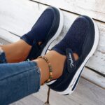 Baskets Femme Respirantes à Enfilage Facile - Chaussures Décontractées Légères avec Semelle en Caoutchouc, Design Noir & Rose, Confortables pour le Port Toute la Journée – Image 13