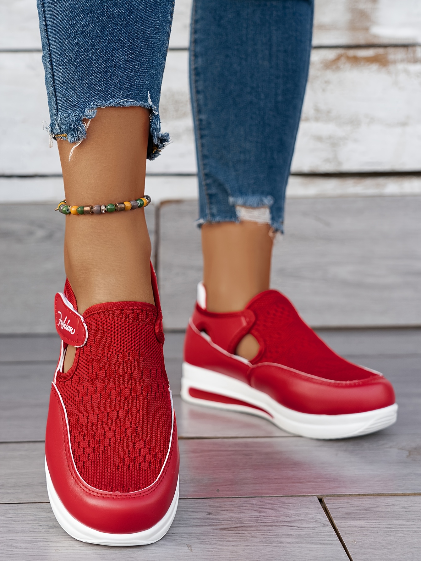 Baskets Femme Respirantes à Enfilage Facile - Chaussures Décontractées Légères avec Semelle en Caoutchouc, Design Noir & Rose, Confortables pour le Port Toute la Journée