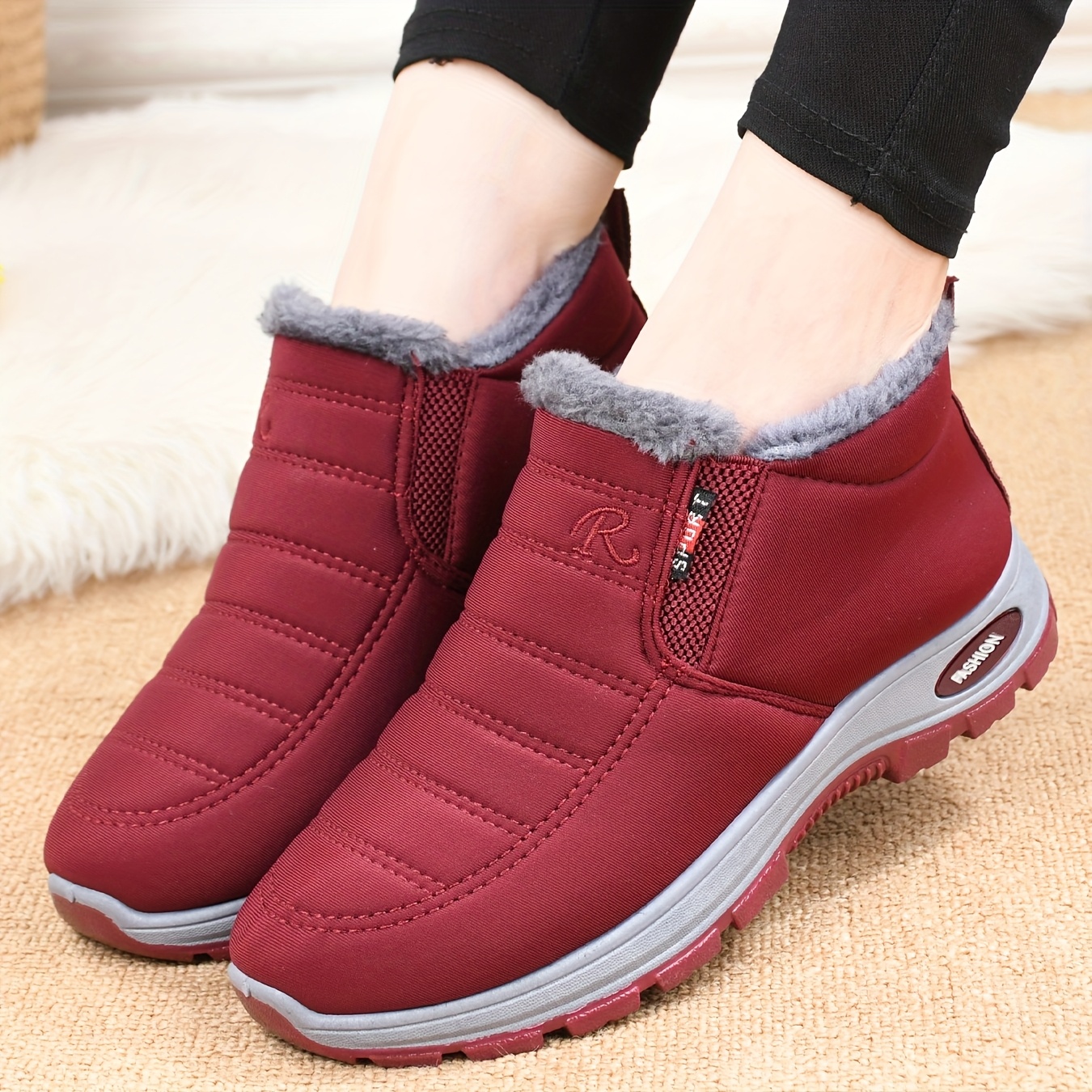 Bottes d'hiver ultra-chaudes unisexe - Semelle épaisse, bottes isolées pour temps arctique avec technologie de verrouillage thermique et doublure haute densité, design minimaliste couleur unie pour randonnée en plein air